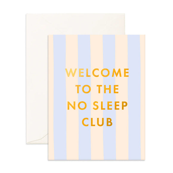 Fox & Fallow - No Sleep Club - Powder Stripe Greeting Card