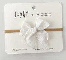 Light & Moon - White Fable Bow Headband