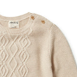 Wilson & Frenchy - Knitted Cable Jumper - Oatmeal Melange