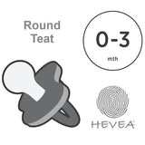 Hevea - Colour Pacifier - Round - Powder Pink - Size 0-3 months