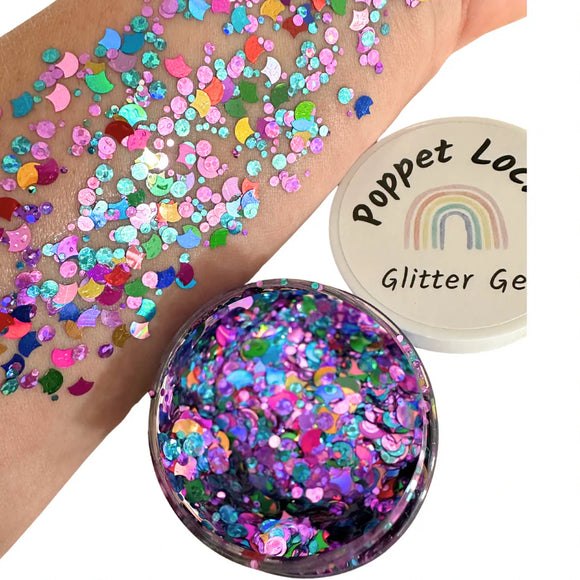 Poppet Locks - Mermaid Scale Glitter Gel - Hair, face & body