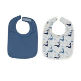 All4Ella - Roll Neck Bib 2pk - Whales
