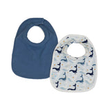 All4Ella - Roll Neck Bib 2pk - Whales