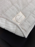 Linen Label - Pram Liner- Stripe Quilt - Oatmeal & Stripe