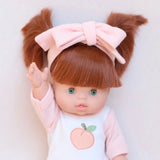 SALLI COLLECTIVE - Dolls Peaches & Cream  Romper+Bow Set🍑
