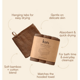 Kiin - Wash Cloths 3 Pack - Chocolate