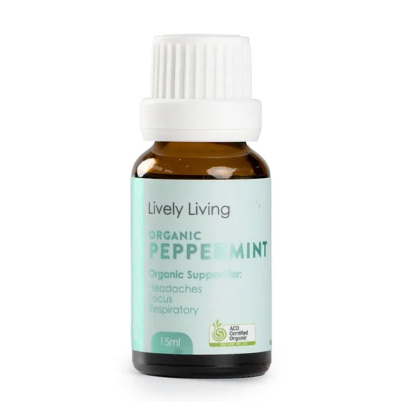 Lively Living - Peppermint Essential Oil Certified Organic 15ml