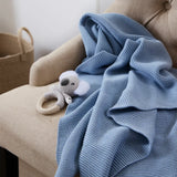 Living Textiles - Pram Knitted Blanket - Celestial Blue