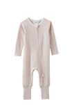 Milky - Mocha Stripe Zip Romper