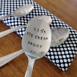 Samantha's Studio - "Dad's Ice Cream Spoon" Quote Cutlery (Spoon), Hand Stamped
