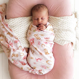 Snuggle Hunny - Jersey Wrap & Topknot Set - Boots & Bows