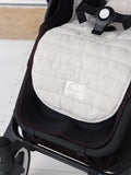 Linen Label - Pram Liner- Stripe Quilt - Oatmeal & Stripe