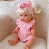 SALLI COLLECTIVE - Petal Pink Dolls Bow Dress Headwrap and Bloomers