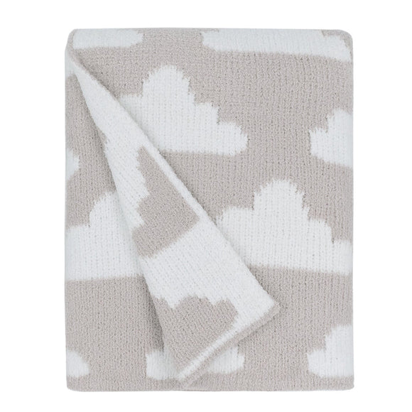 Living Textiles - Chenille Blanket - Grey Clouds