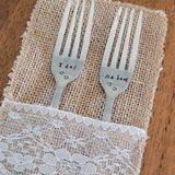 Samantha's Studio - "I Do" & "Me Too" Wedding Quote Cutlery (Forks)