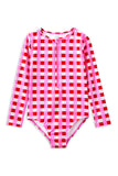 Milky - Lollipop Check Long Sleeve Swimsuit