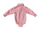 Little Windmill Clothing Co - "Chloe" Coral Gingham Long Sleeve Romper