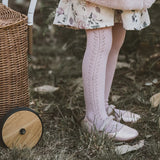 Minihaha - DUSKY PINK OPEN WORK TIGHTS