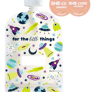 Sinchies - 150ml Reusable Food Pouches - Space Invasion (pack of 5)