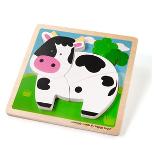 Artiwood - Bigjigs - Chunky Lift-Out Puzzle - Cow