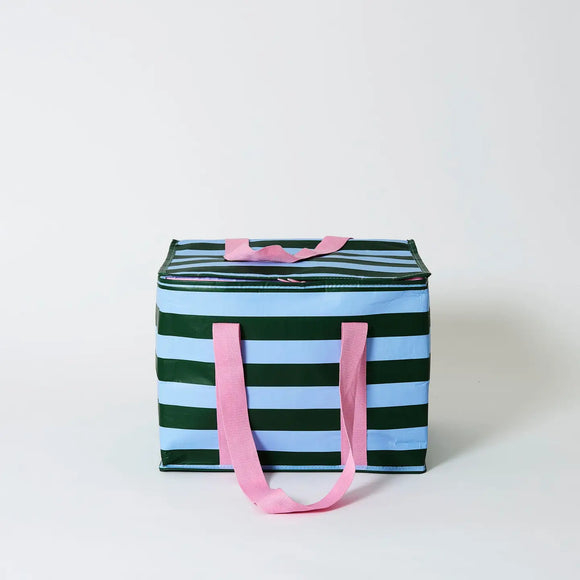 Project Ten - Green Blue Stripe Large Insulated Tote