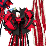 Poppet Locks - 6” Bow Clip - Black & Red