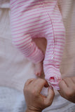 Milky - Tickled Pink Stripe Zip Romper