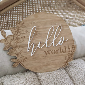 CMC - Hello World - 3D Birth Announcement Plaque