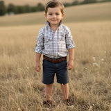 Love Henry - Boys Oxford Dress Shirt - Tan Check