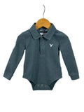 Little Windmill Clothing Co - "LOGAN BABY" GREY SKY CONTRAST BABY POLO ROMPER