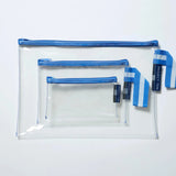 Project Ten - Clear Zip Pouch Bundle (x3 Sizes) – Blue
