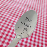Samantha's Studio - "Hey Honey" Quote Cutlery (Spoon), Vintage Stamped Cutlery