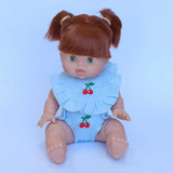 SALLI COLLECTIVE - Dolls Cherry Frilled Bib & Diaper Set 🍒