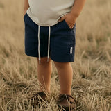 Love Henry - Boys Sonny Shorts - Navy Linen