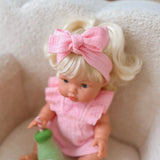 SALLI COLLECTIVE - Petal Pink Dolls Bow Dress Headwrap and Bloomers