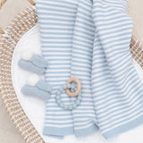 Living Textiles - 100% Cotton Knit Stripe Blanket