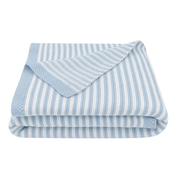 Living Textiles - 100% Cotton Knit Stripe Blanket