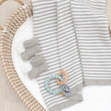 Living Textiles - 100% Cotton Knit Stripe Blanket