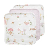 Living Textiles - Organic Wash Cloths 3 Pack - Whimsical Wonderland