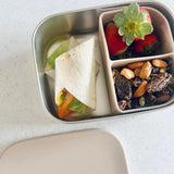 Cuddle Bug & Co - Stainless Steel Bento Box with Silicone Divider Almond