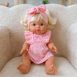 SALLI COLLECTIVE - Petal Pink Dolls Bow Dress Headwrap and Bloomers