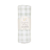 All4Ella - Organic jersey swaddle - Gingham Sage