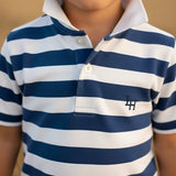 Love Henry - Boys Rugby Polo Shirt - Blue Stripe