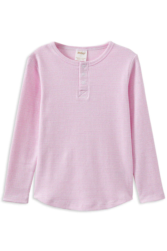 Milky - Pink Stripe Henley