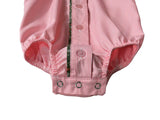 Little Windmill Clothing Co - "Chloe" Coral Gingham Long Sleeve Romper