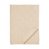 Living Textiles - Pram Knitted Blanket - Checkered Sand
