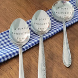 Samantha's Studio - "I Love Spooning You" Quote Cutlery (Spoon),Stamped Cutlery