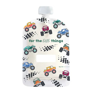Sinchies - 150ml Reusable Food Pouches - Monster Trucks ( pack of 5)