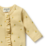 Wilson & Frenchy - Little Lemon Organic Waffle Ruffle Zipsuit