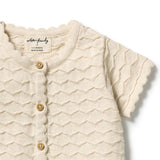 Wilson & Frenchy - Milk Cloud Organic Knitted Chevron Growsuit